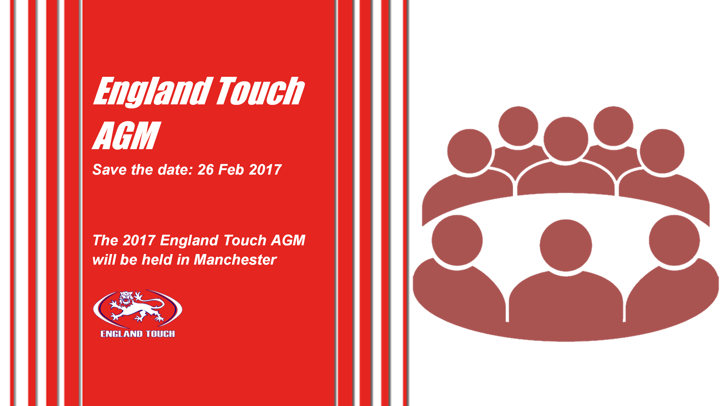 England Touch AGM - Save the date: 26 Feb 2017