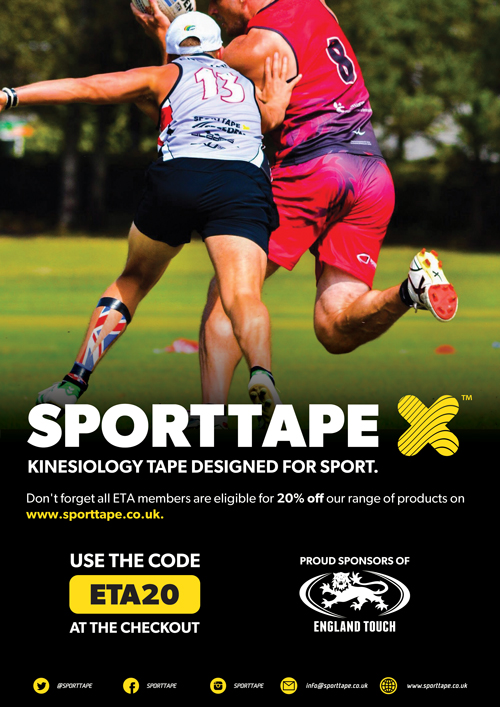 SPORTTAPE backs England Touch: 20% discount deal