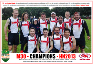 England Touch - Mens 30s division champions