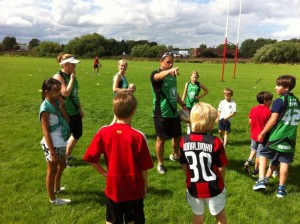 Chris Simon coaching the youngsters